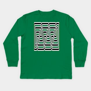 Decorative Rectangular Celtic Interwoven Knot Pattern 3 Kids Long Sleeve T-Shirt